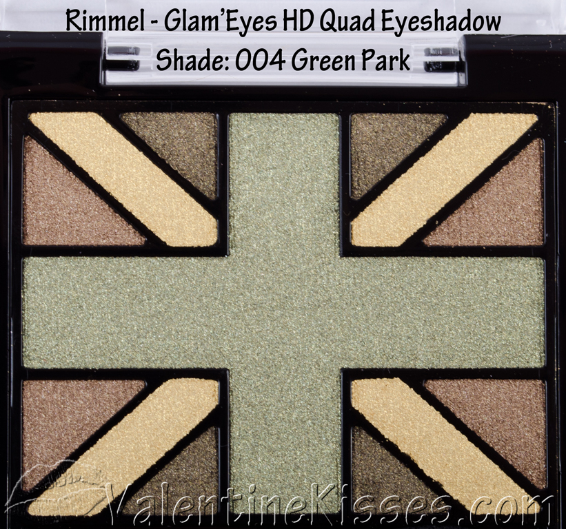 Valentine Kisses Rimmel Glam'Eyes HD Quad Eye Shadow in Green Park