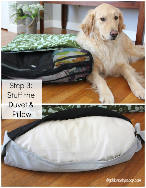how to stuff your molly mutt duvet and pillow to make a dog bed