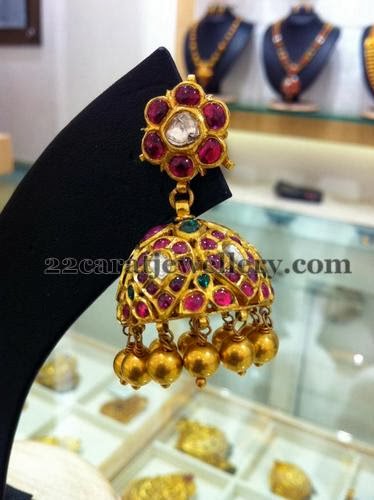 Lakshmi and Gemstone Jhumkis Collection