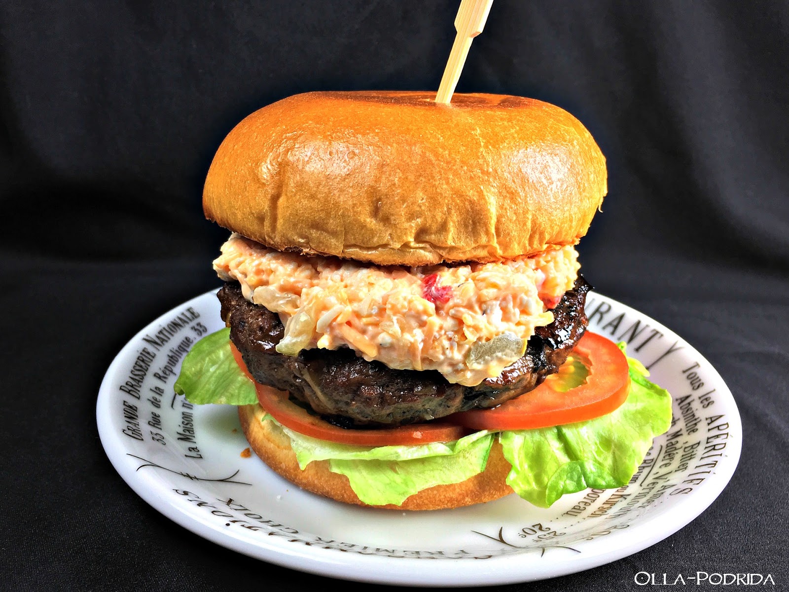 OllaPodrida Sirloin Burgers with Pimiento Cheese