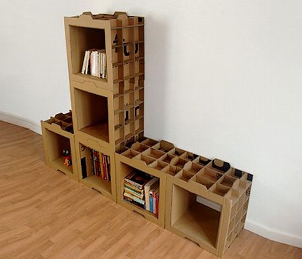 How to Recycle: 9 Creative Bookshelves Out of Recycled Cardboard