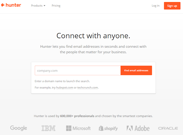 Hunter.io to get emails
