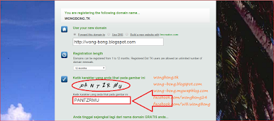 Penulisan karakter Cara mendaftarkan dan mendapatkan nama domain gratis diDOT TK