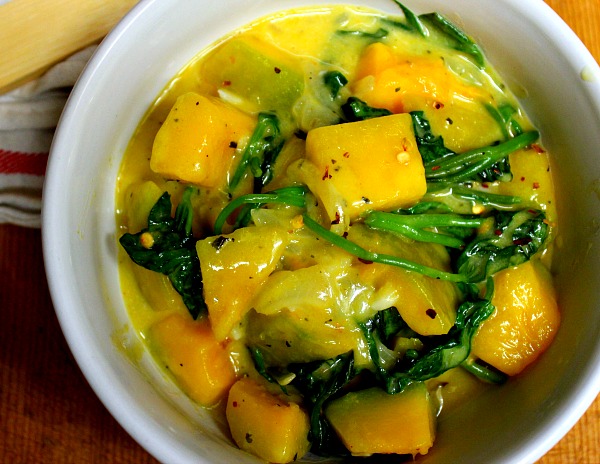 Kabocha Squash with Yam Leaves - A Bountiful Love
