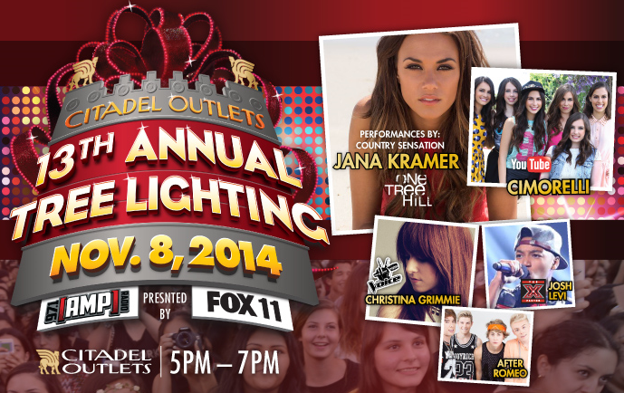 aquaheart event preview citadel outlets 13th annual tree citadel outlets tree lighting 2017