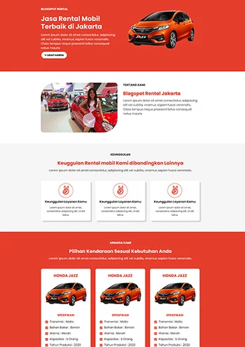 landing page blogspot