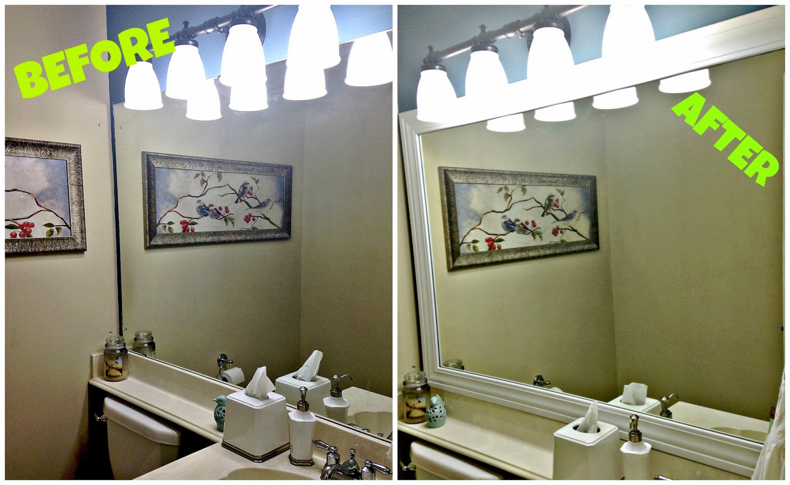 Home on Hidden Oaks Framing the Bathroom Mirror