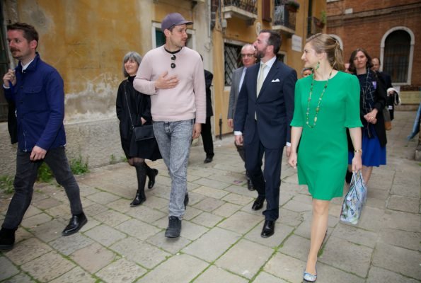Prince Guillaume and Princess Stephanie visited Luxembourg, Belgium and Scotland pavilions in 57th Biennial of Contemporary Art in Venice
