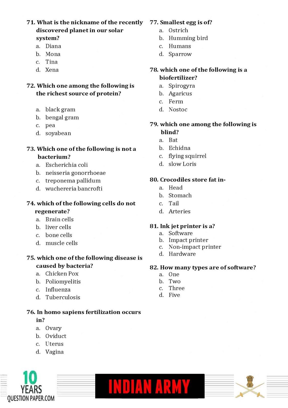 Indian Army Havildar Question Paper 2018 Download PDF Indian Army Havildar Question Paper 2018 Download PDF