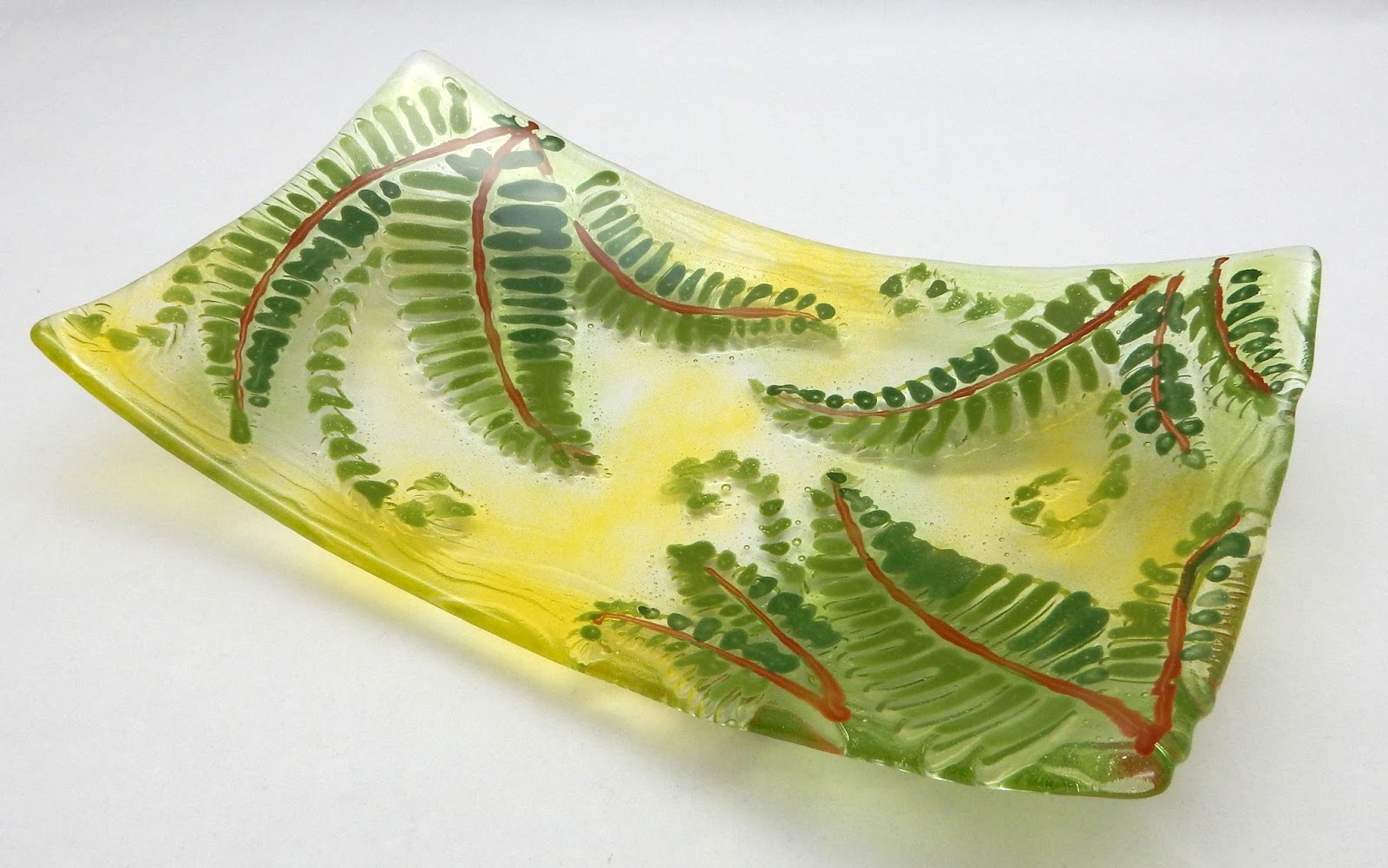Fused Glass Fern Platter