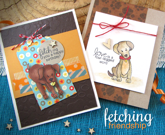 Labrador Dog Birthday Cards by Jennifer Jackson | Fetching Friendship Stamp set by Newton's Nook Designs