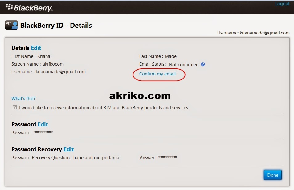 Cara Mengganti Email Akun Blackberry Id Akriko Com