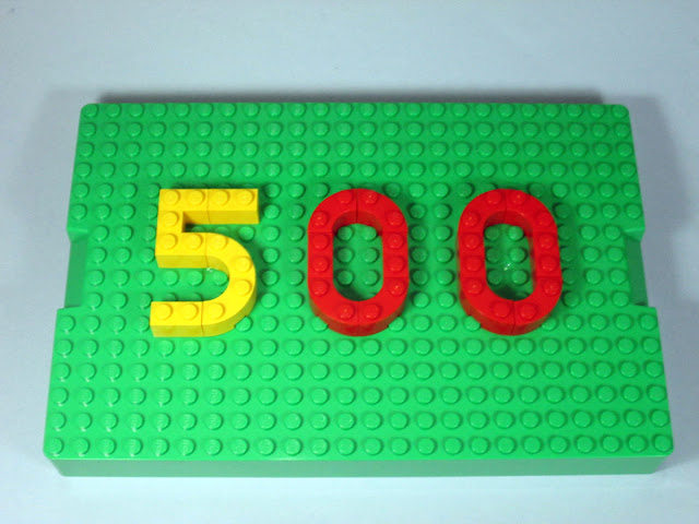 MOC LEGO 500 mensagens no meu blogue