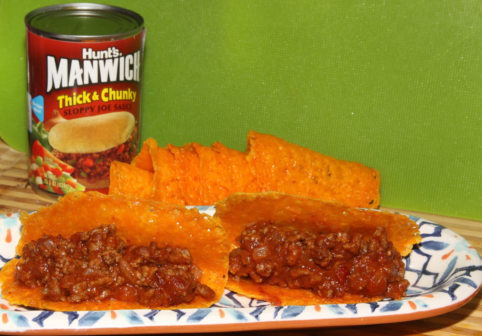 For the Love of Food Manwich Cheese Shell Sloppy Joe Tacos