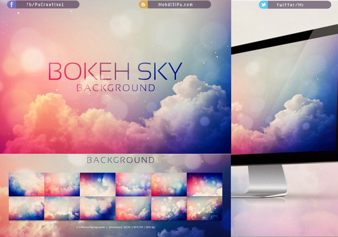 12 خلفية بوكيه للتصميم Bokeh SKY Backgrounds مبدعي الفوتوشوب