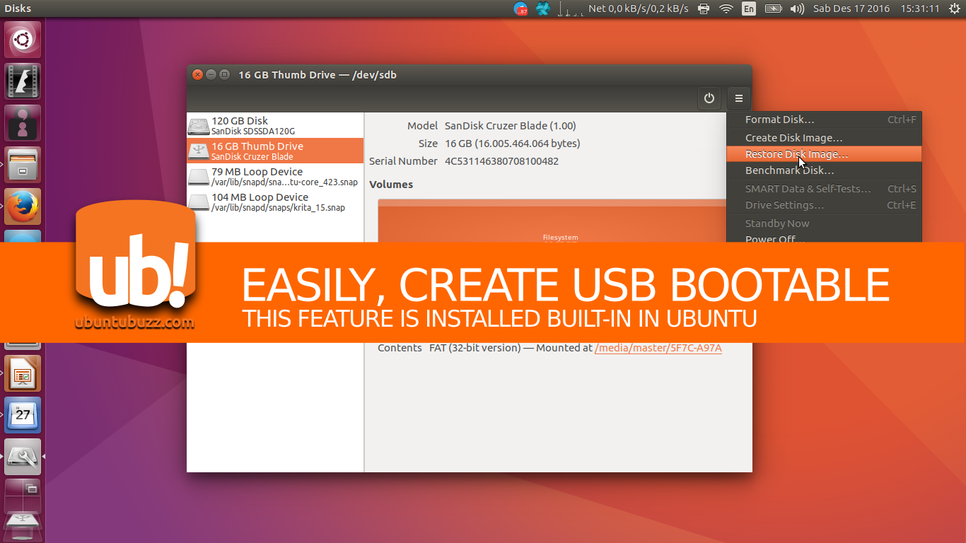 How Create USB Bootable Easily in Ubuntu