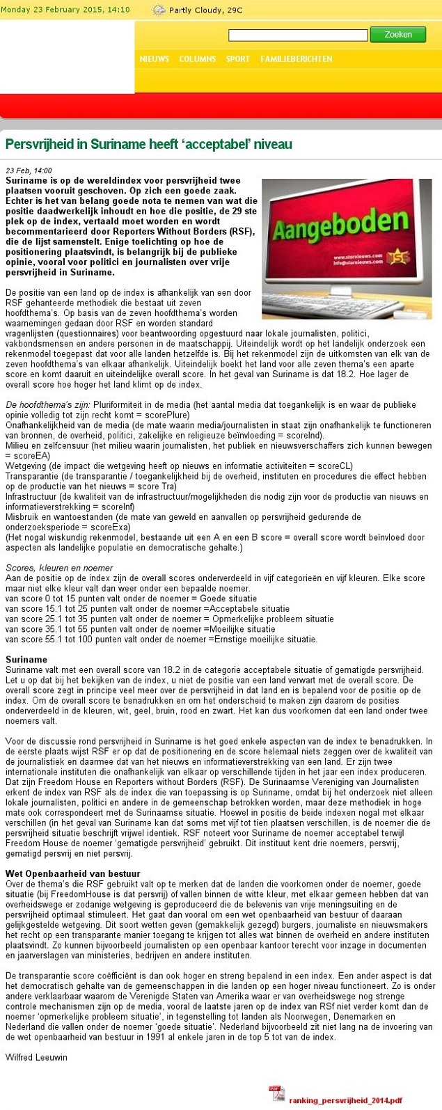Suriname Mirror Kwalitatief De Beste Februari 2015