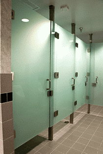 FROSTED GLASS TOILET PARTITIONS NYC