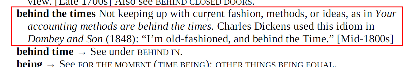 Arti Behind the Times