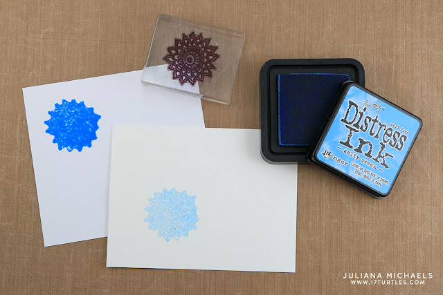Stamping with the back side of your clear stamps tutorial by Juliana Michaels
