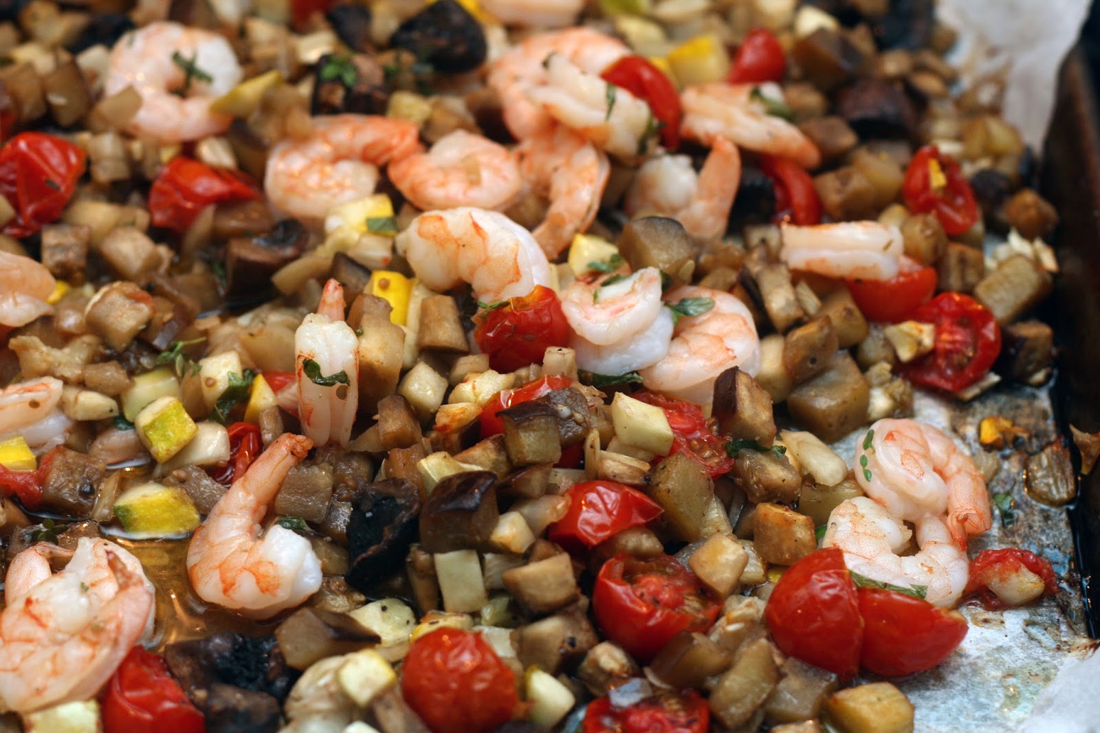Roasted Shrimp with Summer Vegetables and Wild Rice Coconut & Lime