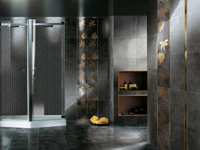 luxury golden bathroom tile patterns and designs