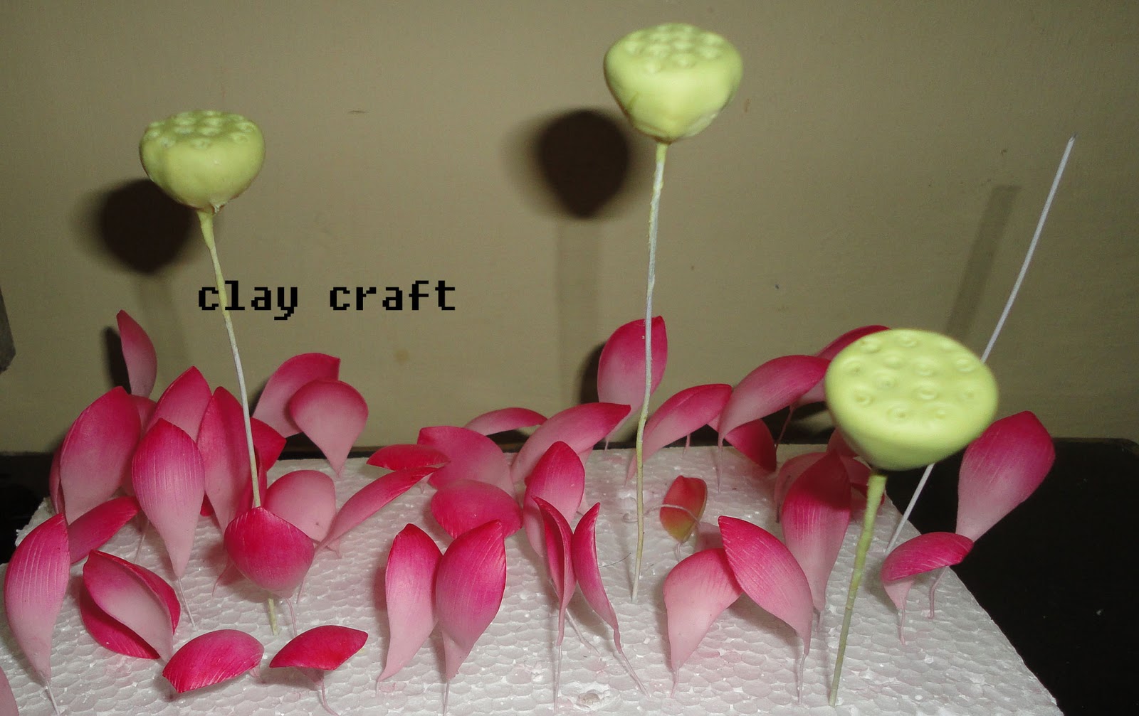 clay flowers and figurines THAI CLAY FLOWER LOTUS