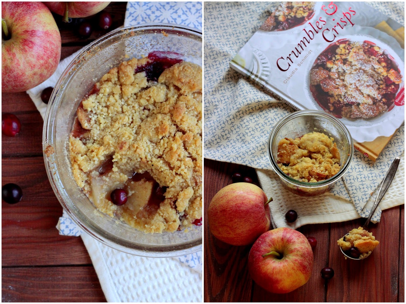 Crumbles &amp; Crisps - mit Apfel und Cranberry