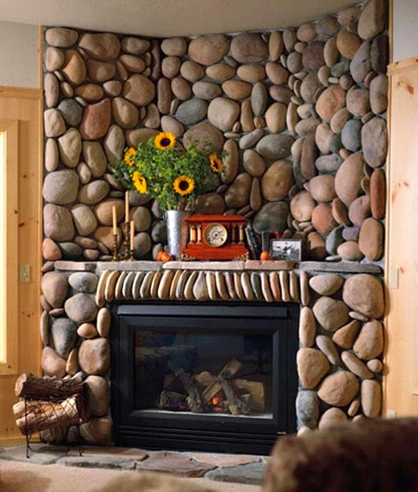 Stone fireplaces ideas for a cheap nature inspired home