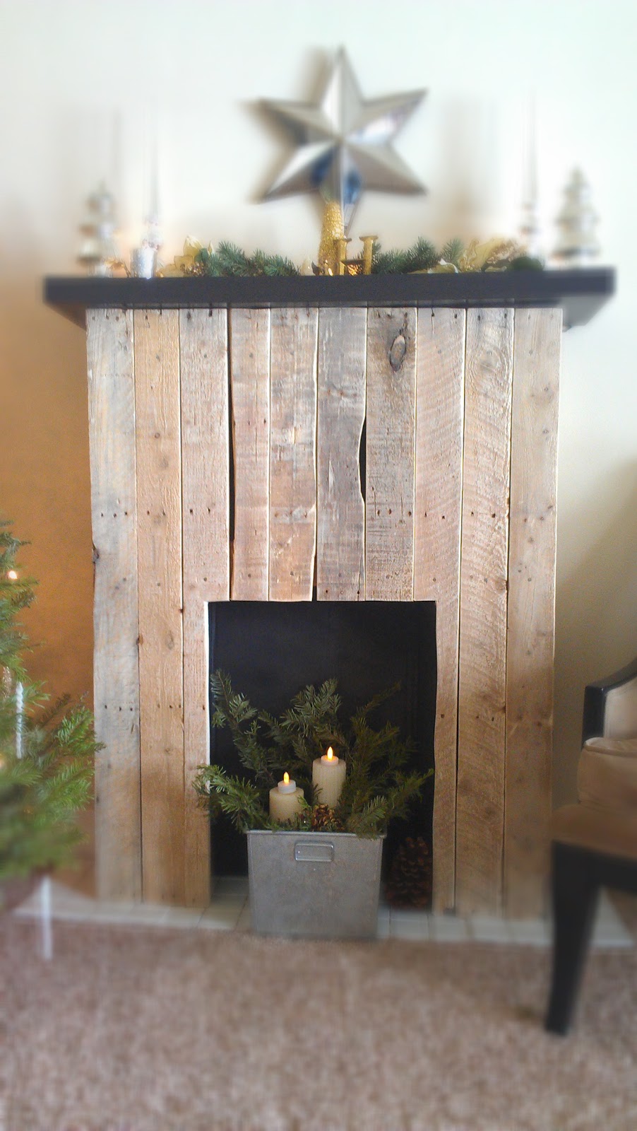 DIY Pallet Fireplace/Mantle - Noni's House