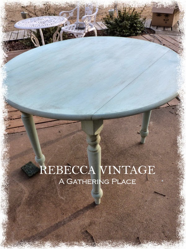 A Gathering Place: ~PAINTED TURQUOISE TABLE...CHALK PAINT FUN!!!~