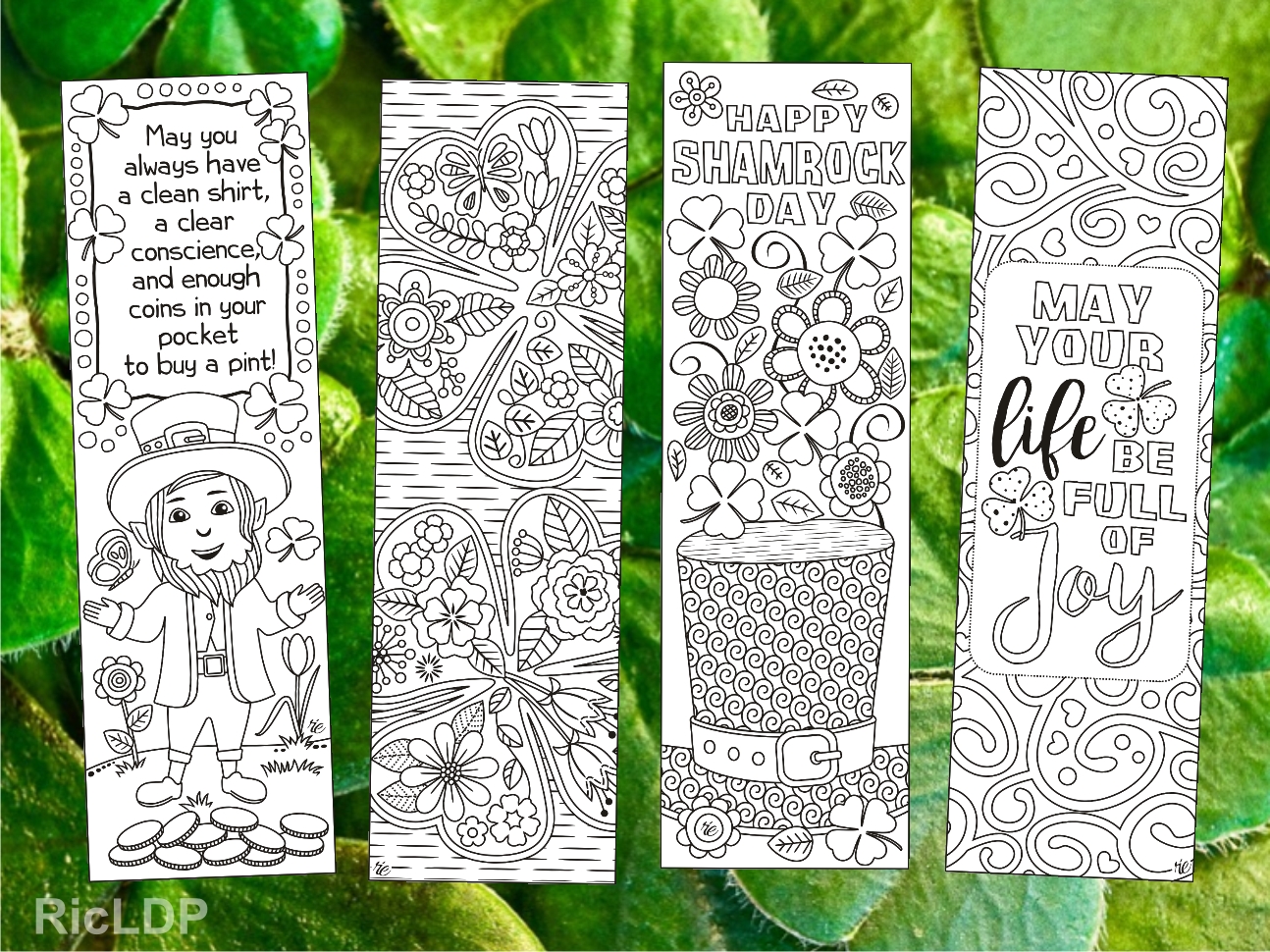 RicLDP Artworks St Patrick s Day Coloring Bookmarks Sets 1 And 2 RicLDP Artworks St Patrick s Day Coloring Bookmarks Sets 1 And 2