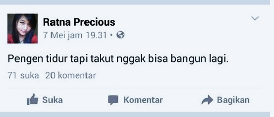 Inna Lillahi, Gadis Ini Meninggal Setelah Update Status ‘Pengen Tidur’ Di Facebook