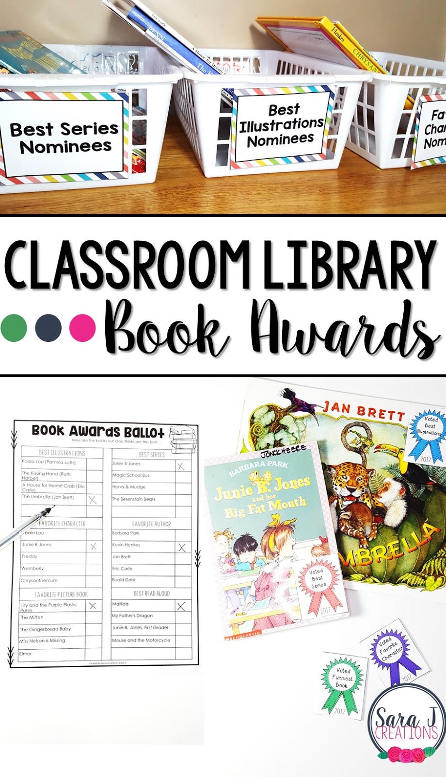 Classroom Library Book Awards Sara J Creations
