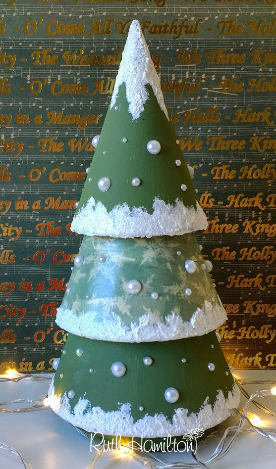 A Passion For Cards Christmas Tree decoupage paper and chalk paint