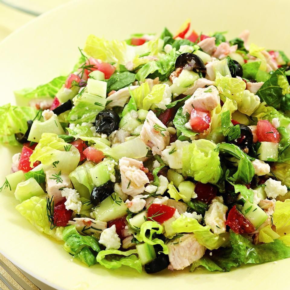 Chopped Greek Salad With Chicken Recipe Mediterranean Diet Useful Weight Loss Ideas