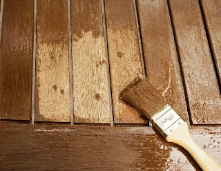 staining plywood siding