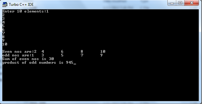 C Language: To find sumof even numbers and product of odd numbers in an ...