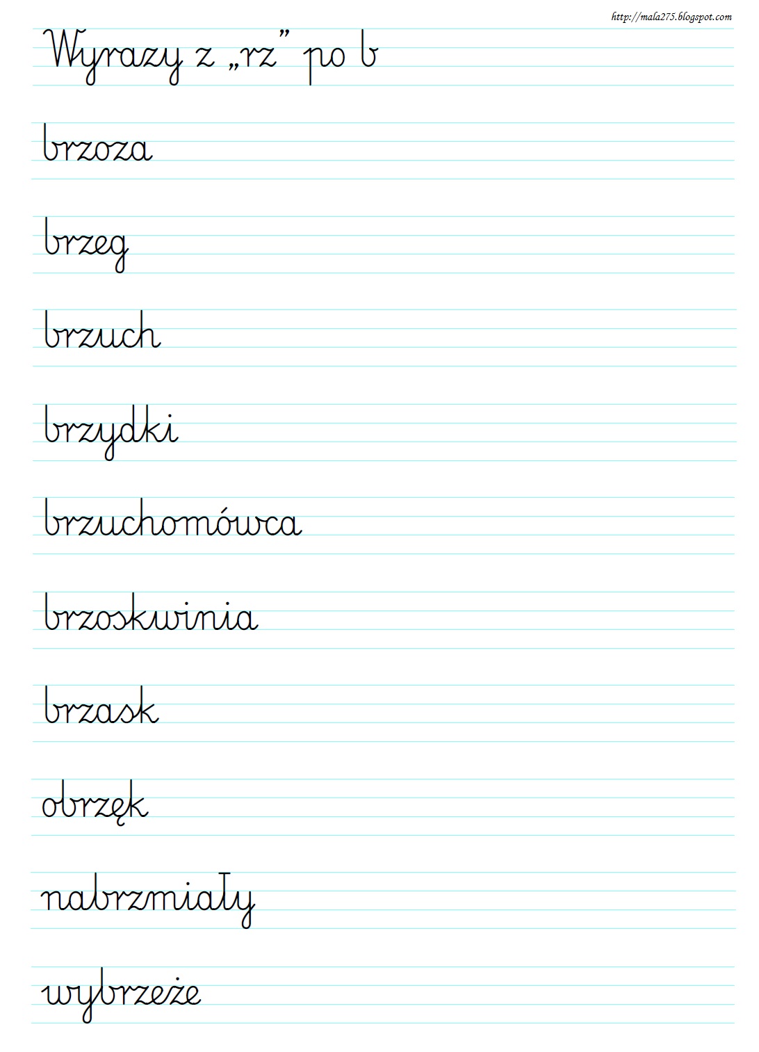 BLOG EDUKACYJNY DLA DZIECI WYRAZY Z RZ