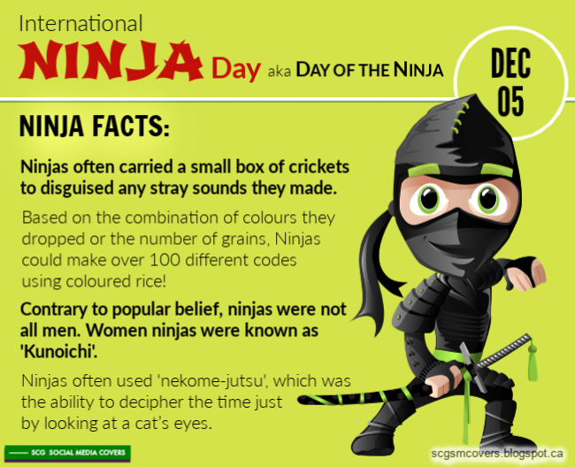 Scg Social Media Covers Banners Day Of The Ninja December 5 Dayoftheninja Internationalninjaday