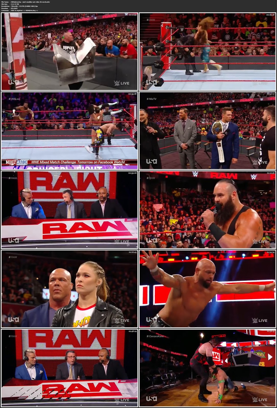 WWE Monday Night Raw 26th March 2018 HDTV 480p 500MB Download