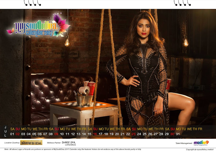 Shriya Saran - My South Diva Calendar 2017