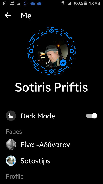 Messenger dark mode easter egg