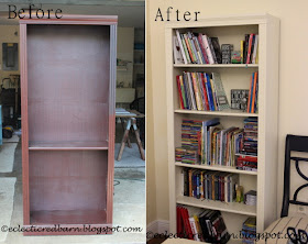 before and after garbage bookcase