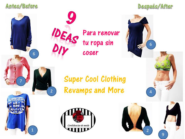 DIY. 9 Ideas para renovar tu ropa sin dar una puntada. Súper cool clothing revamps