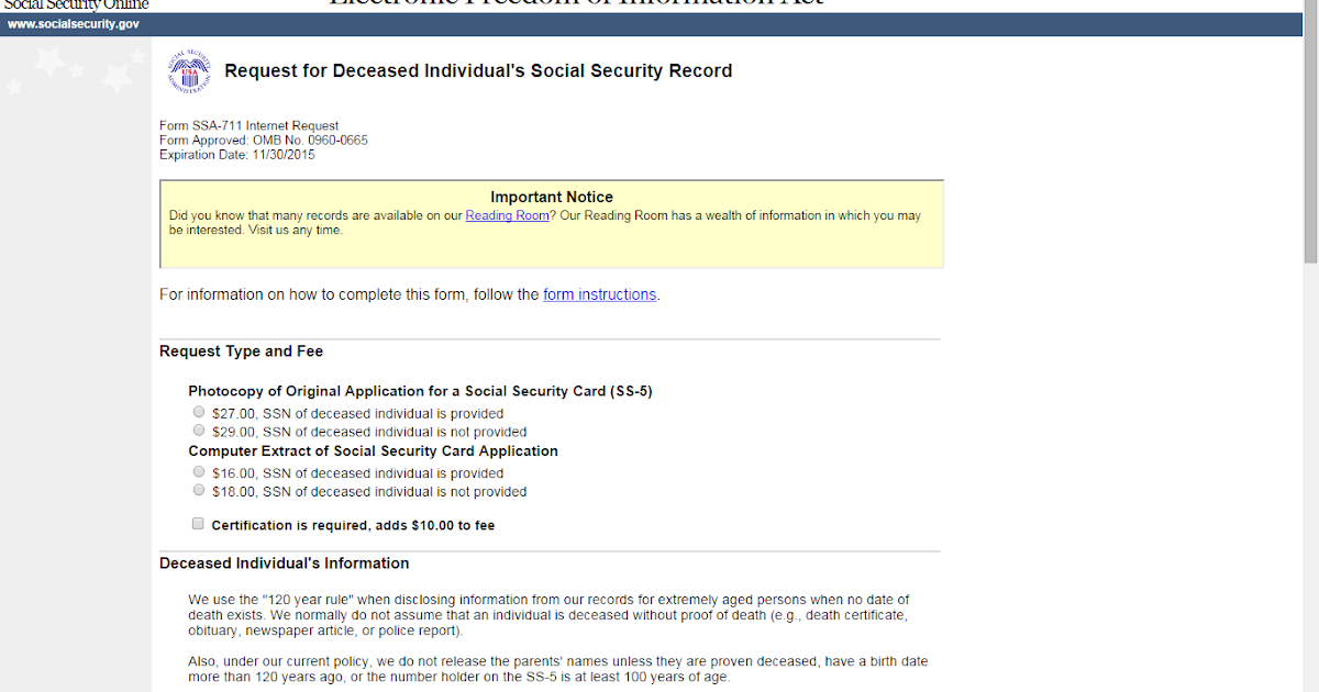Freedom of Information Act (FOIA ) at Social Security