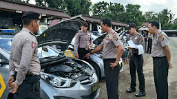 Pemeriksaan Senjata Dan Kendaraan Oleh Pejabat Utama Polres Lam-Tim.