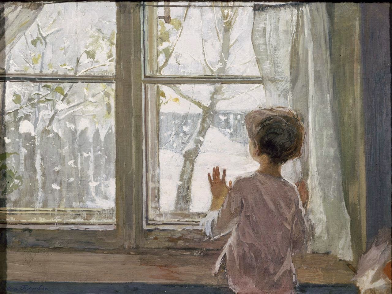 И снова стучит в окно. Сергея Андреевича Тутунова «зима пришла. Детство».. Тутунов зима пришла детство картина.