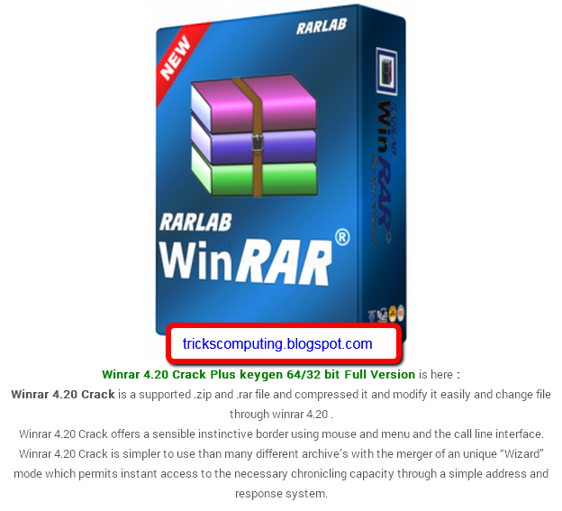 download winrar 4.20 32 bit crack