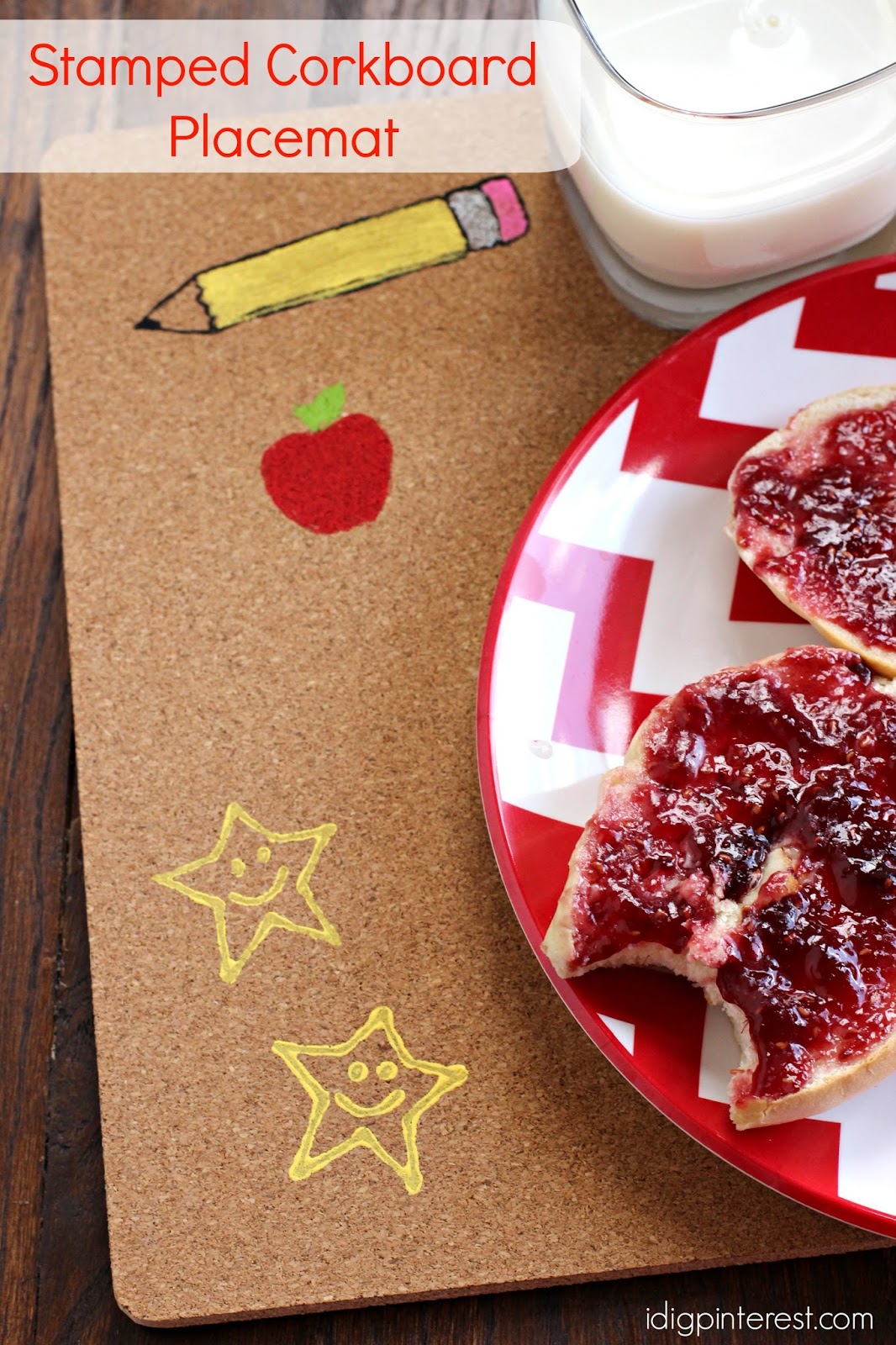 DIY Stamped Corkboard Placemat I Dig Pinterest